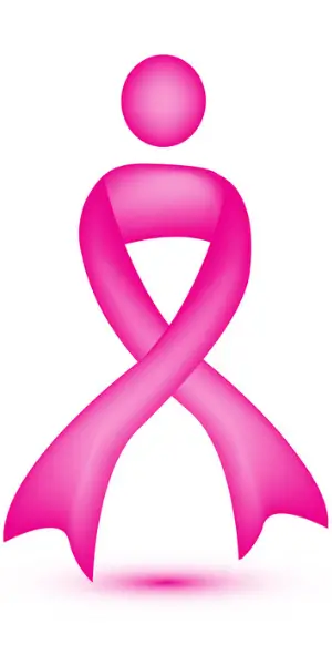 pink ribbon with a head