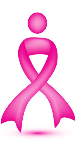 pink ribbon with a head