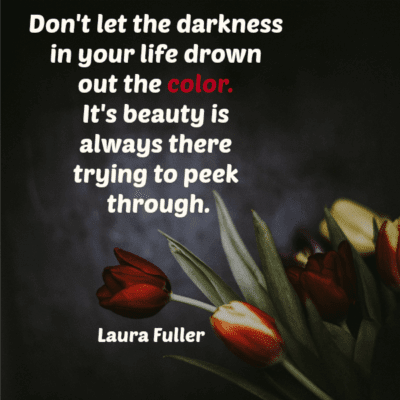 tulips and a quote