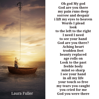 man in a boat with an anchor up to heaven. God are you there poem. 