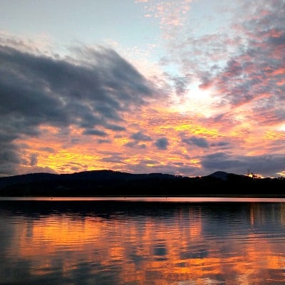 a peaceful sky over the water