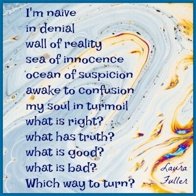 poem naive on blue abstract background