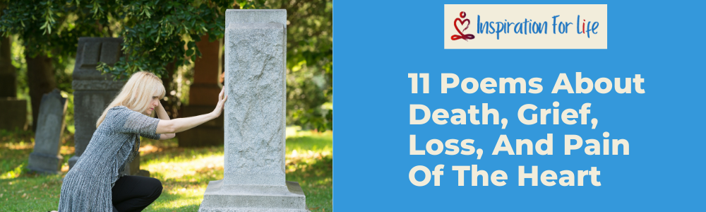 11 Poems About Death, Grief, Loss, And Pain Of The Heart feature image, girl at grave stone