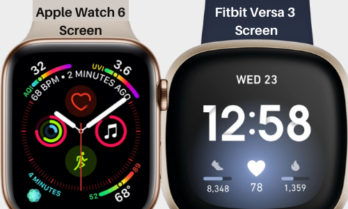 apple watch and fitbit screen