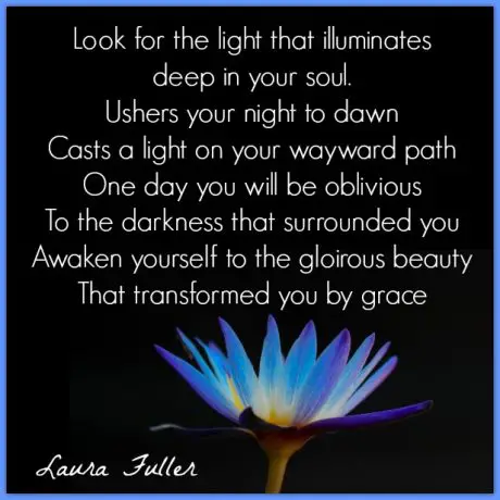 Inspiration For Life poem on finding the light